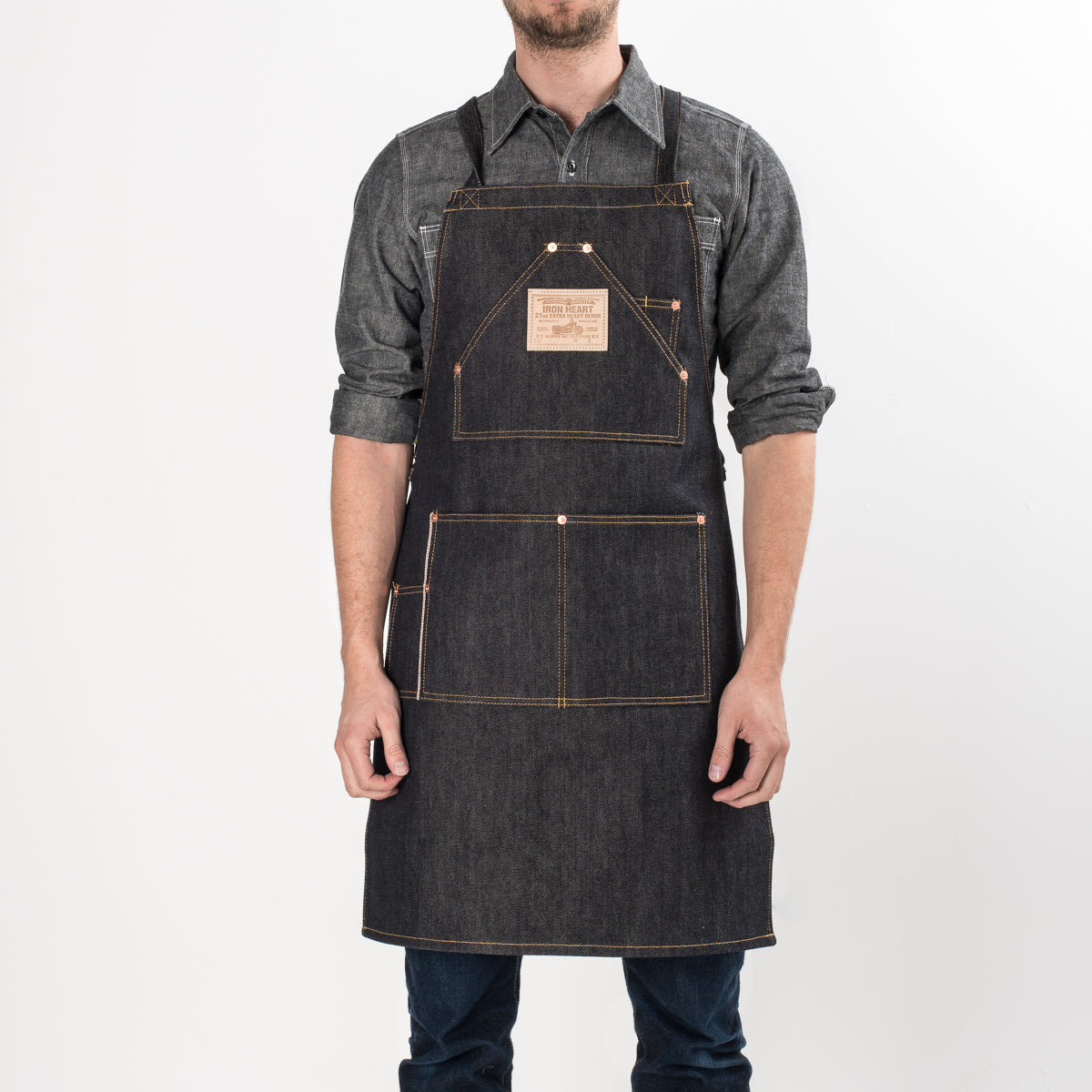 IHG-056-IND - 21oz Selvedge Denim Apron - Indigo