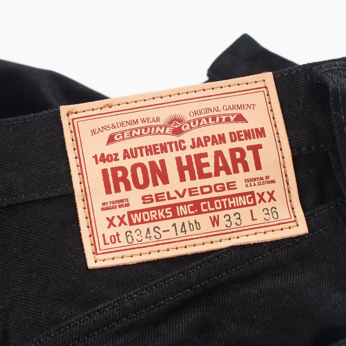 IH-634S-142bb - 14oz Selvedge Denim Straight Cut Jeans Black/Black