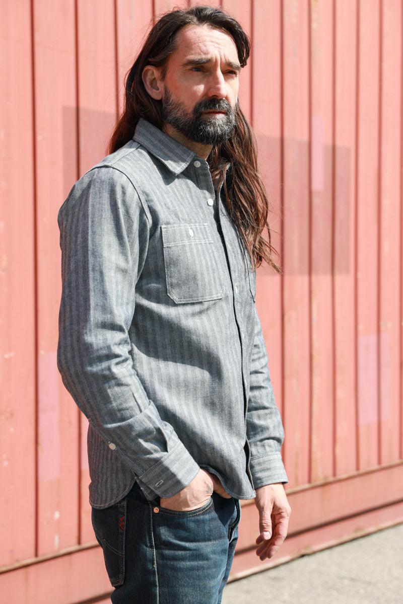 IHSH-308-IND - 12oz Herringbone Work Shirt Indigo