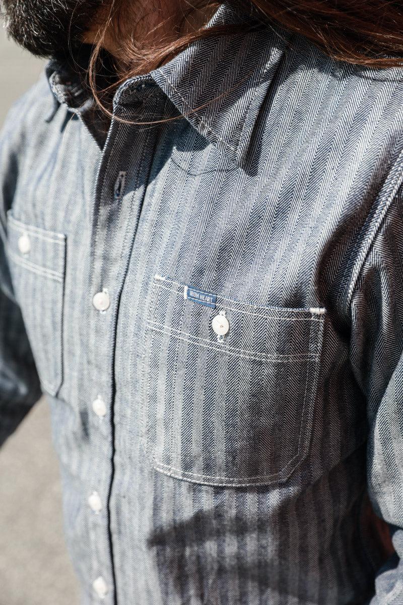 IHSH-308-IND - 12oz Herringbone Work Shirt Indigo