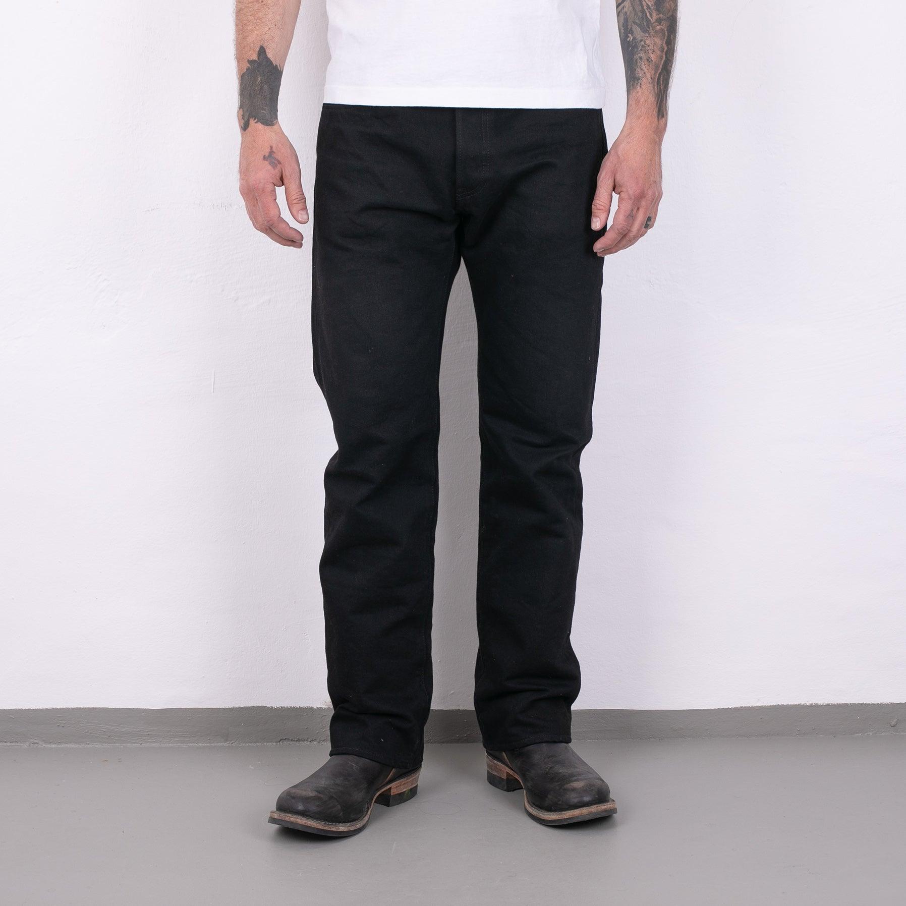 IH-634S-142bb - 14oz Selvedge Denim Straight Cut Jeans Black/Black