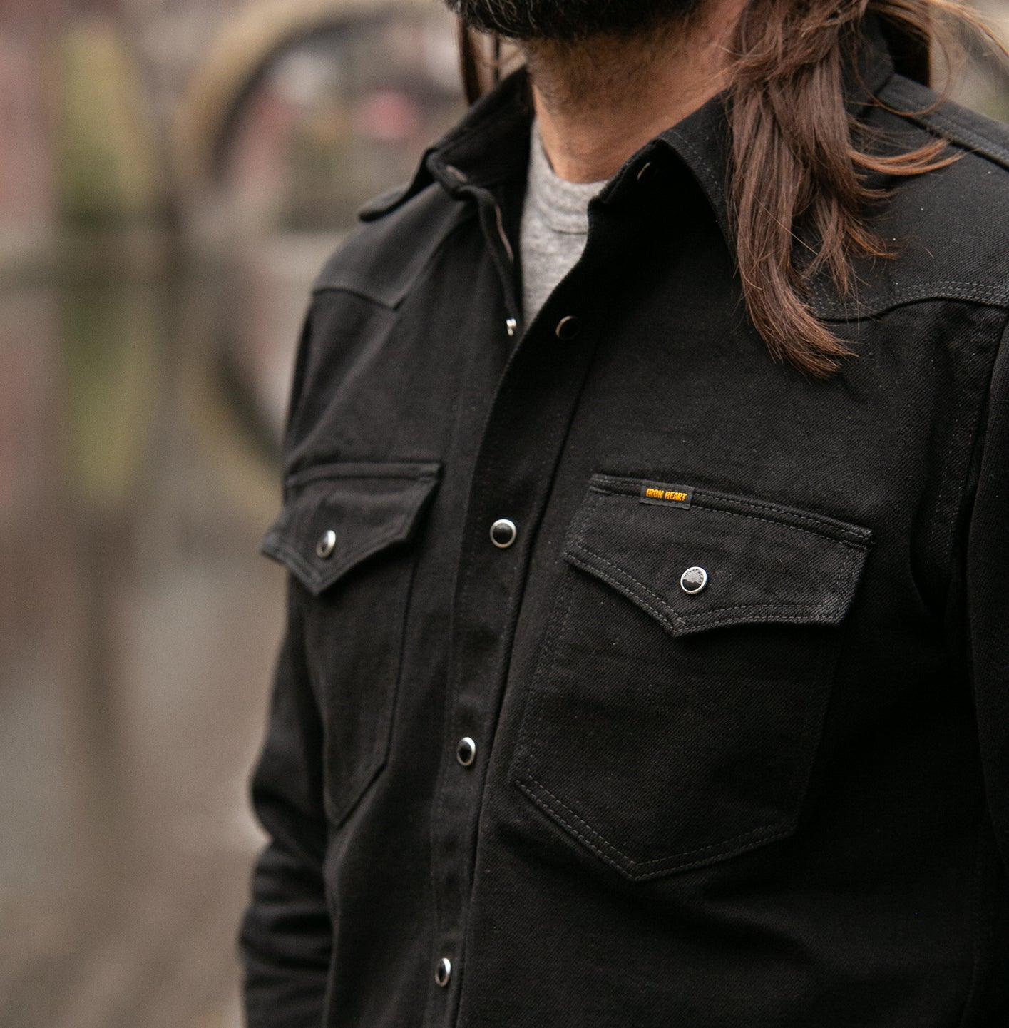 IHSH-218-BLK - 12oz Western Shirt 