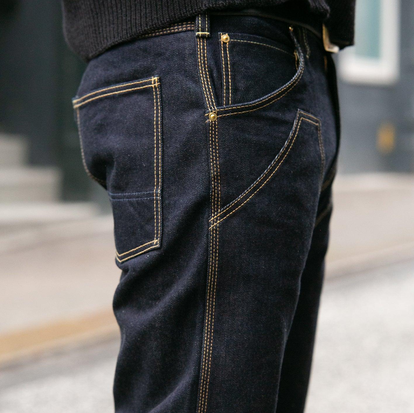 IH-828-IND - 14oz Selvedge Double Knee Work Pants - Indigo