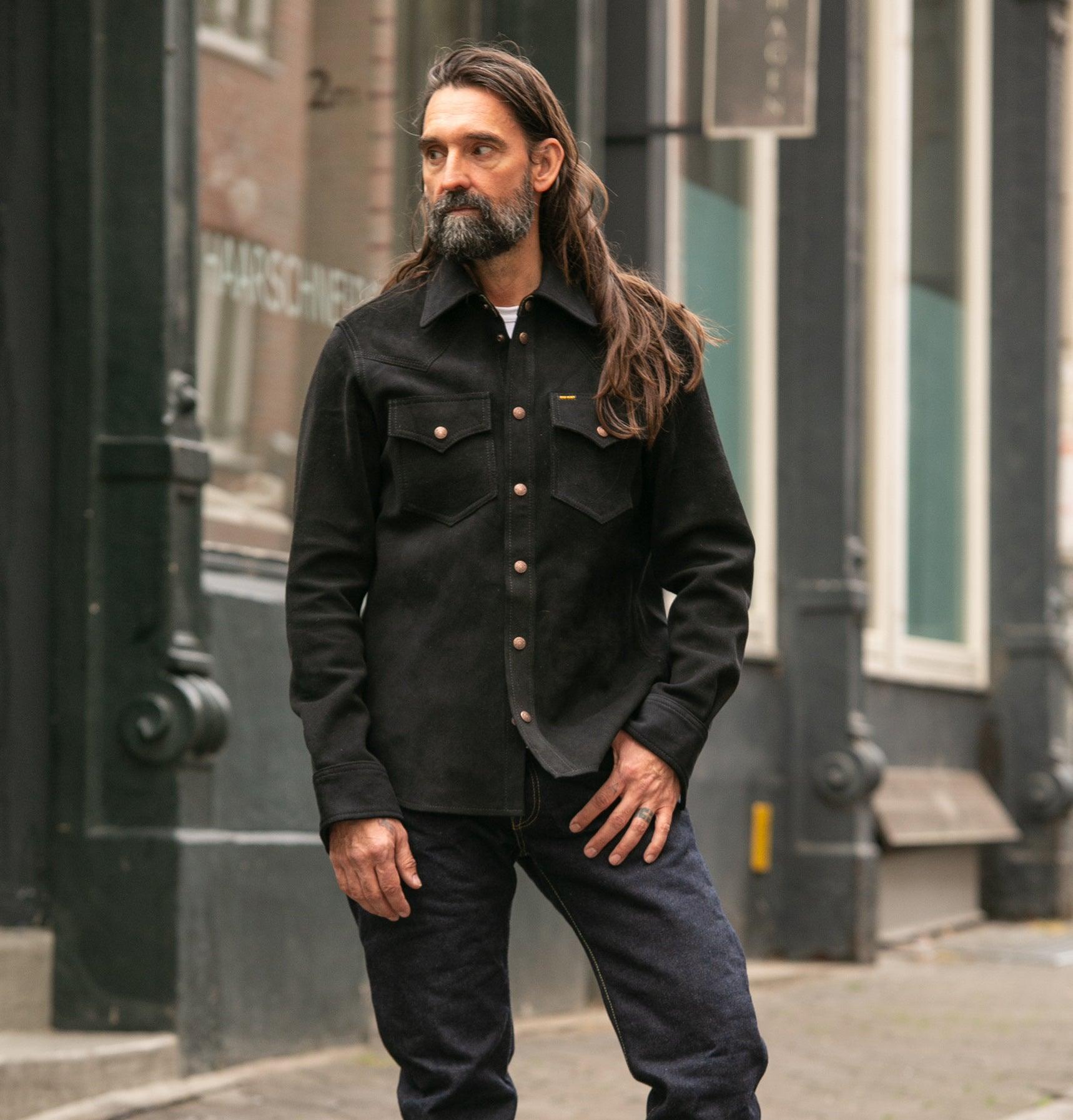 IHSB-BIGBUCK-BLK - Deerskin Western Shirt 'The Big Buck' Black