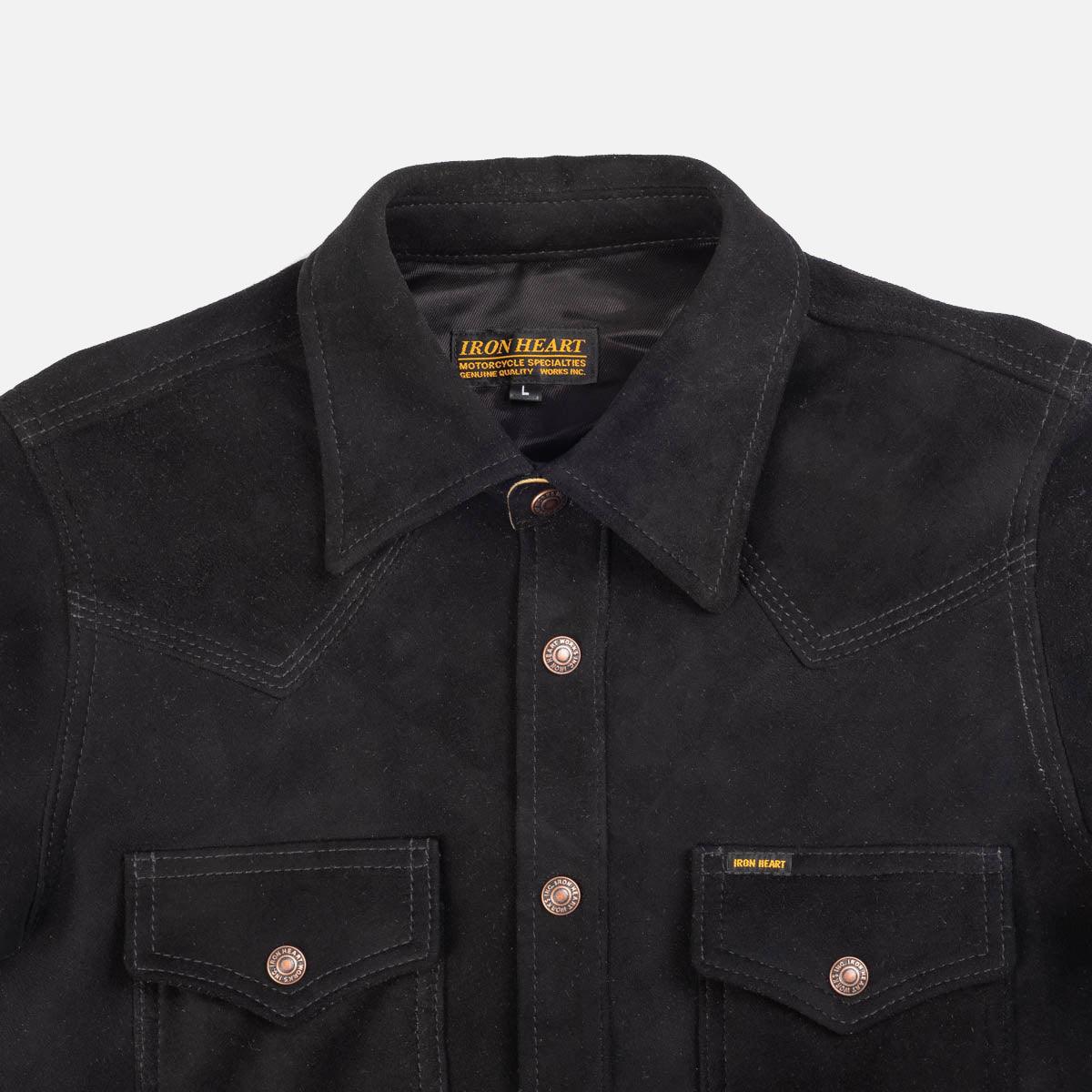 IHSB-BIGBUCK-BLK - Deerskin Western Shirt 'The Big Buck' Black