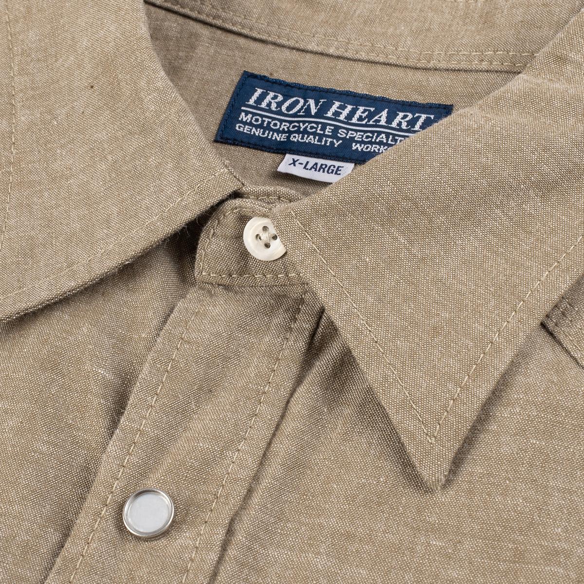 IHSH-315-KHA - Selvedge Chambray Western Shirt - Khaki