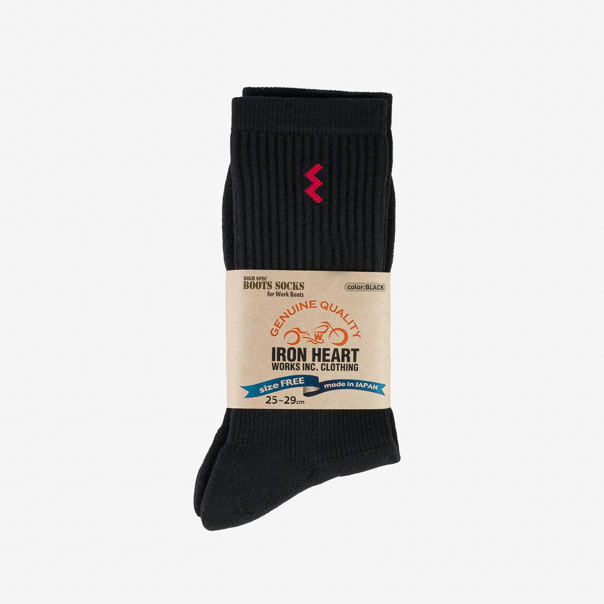 IHG-030-BLK - Iron Heart Boot Socks - Black