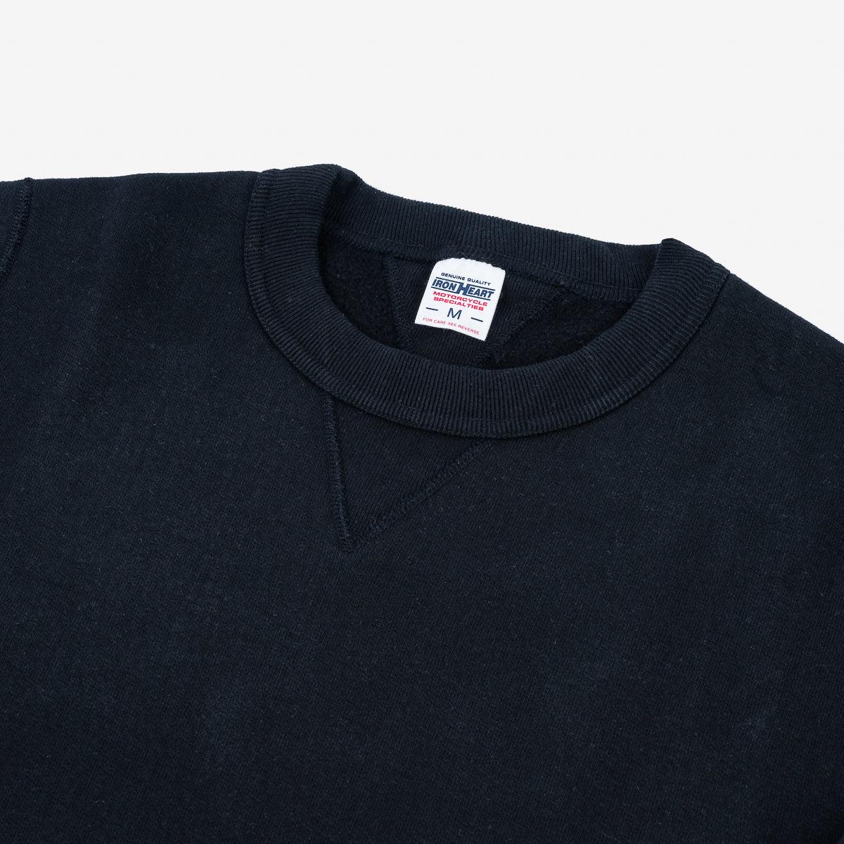 IHSW-69L-BLK - 14oz Ultra Heavyweight Loopwheel Cotton Crew Neck Sweat - Black