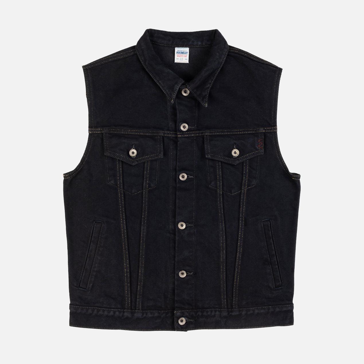 IH-526SVod - 21oz Selvedge Denim Modified Type III Vest Overdyed Black