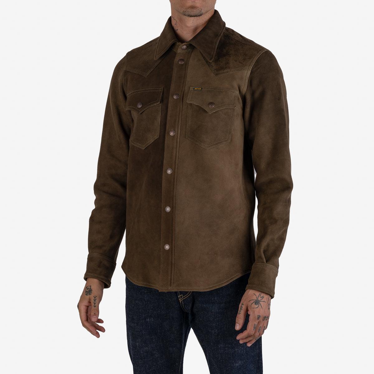 IHSB-BIGBUCK-OLV - Deerskin Western Shirt 'The Big Buck' - Olive