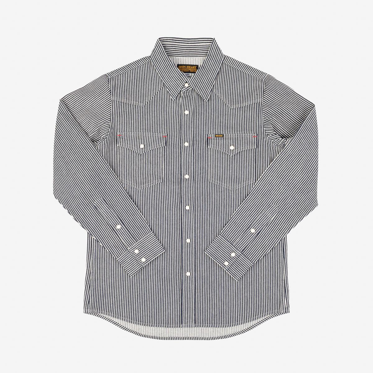 IHSH-07-IND - 12oz Hickory Stripe Western Shirt Indigo