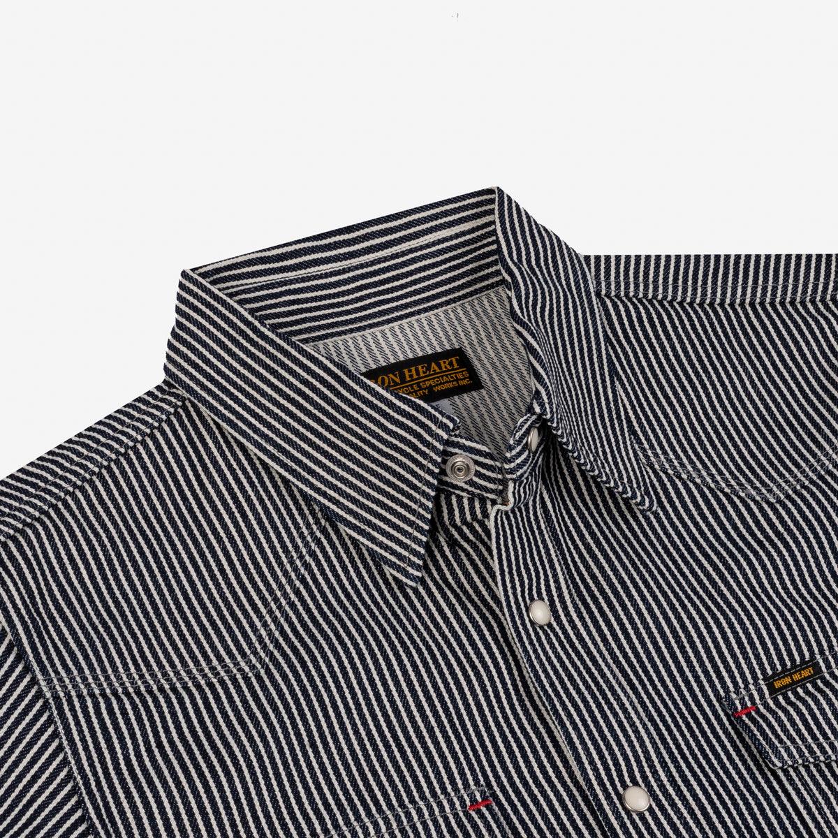 IHSH-07-IND - 12oz Hickory Stripe Western Shirt Indigo