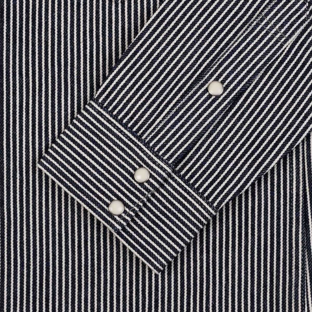 IHSH-07-IND - 12oz Hickory Stripe Western Shirt Indigo