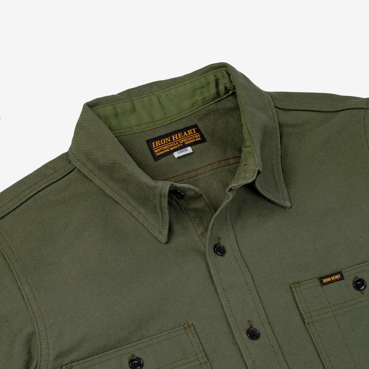 IHSH-307-OLV - 13oz Military Serge Work Shirt - Olive