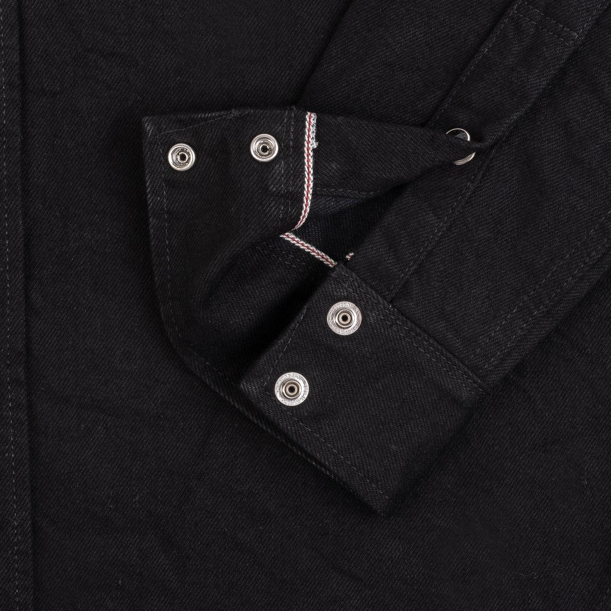 IHSH-295-BB - 14oz Selvedge Denim Western Shirt Black/Black