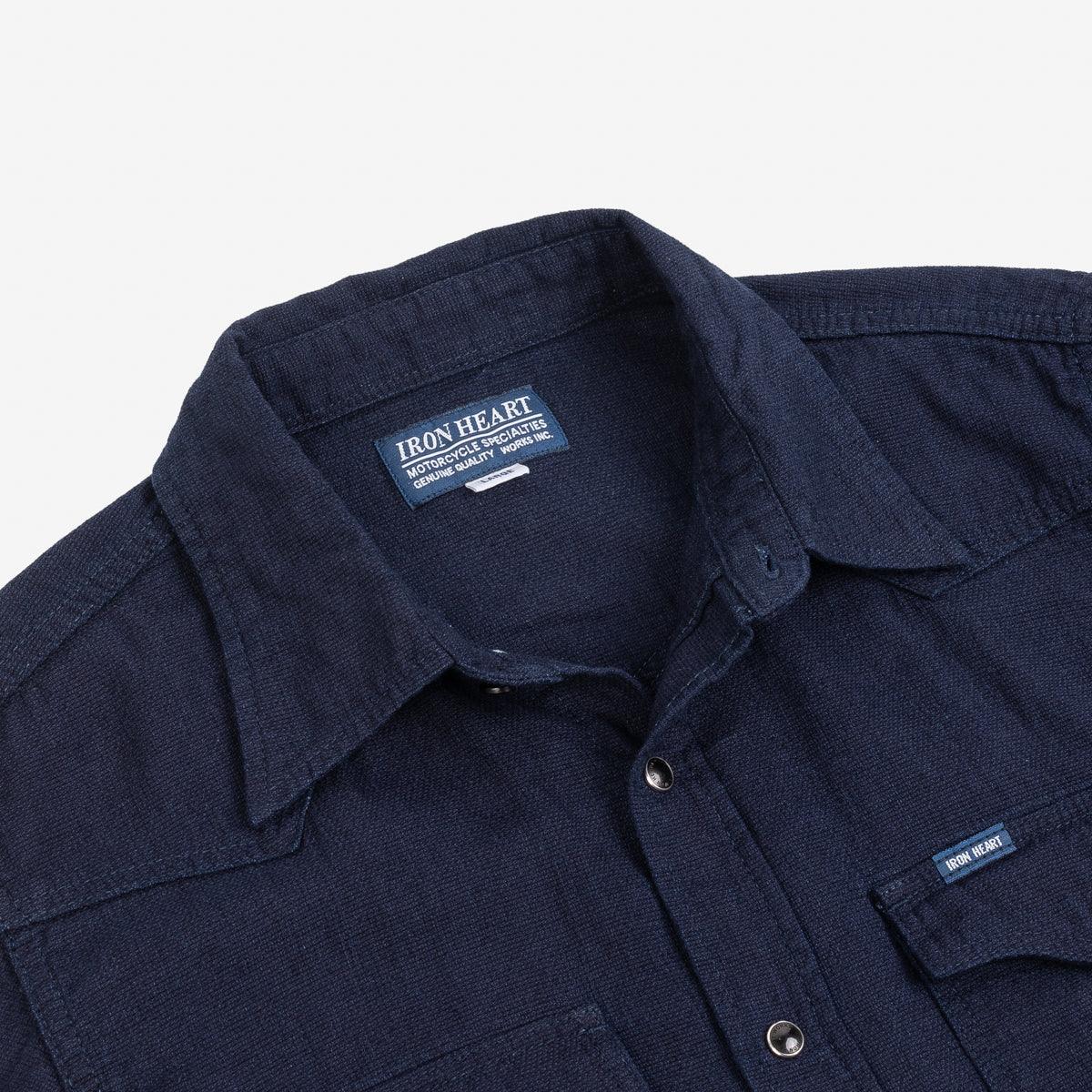 IHSH-357-IND - 5oz Dobby Cloth Western Shirt - Indigo