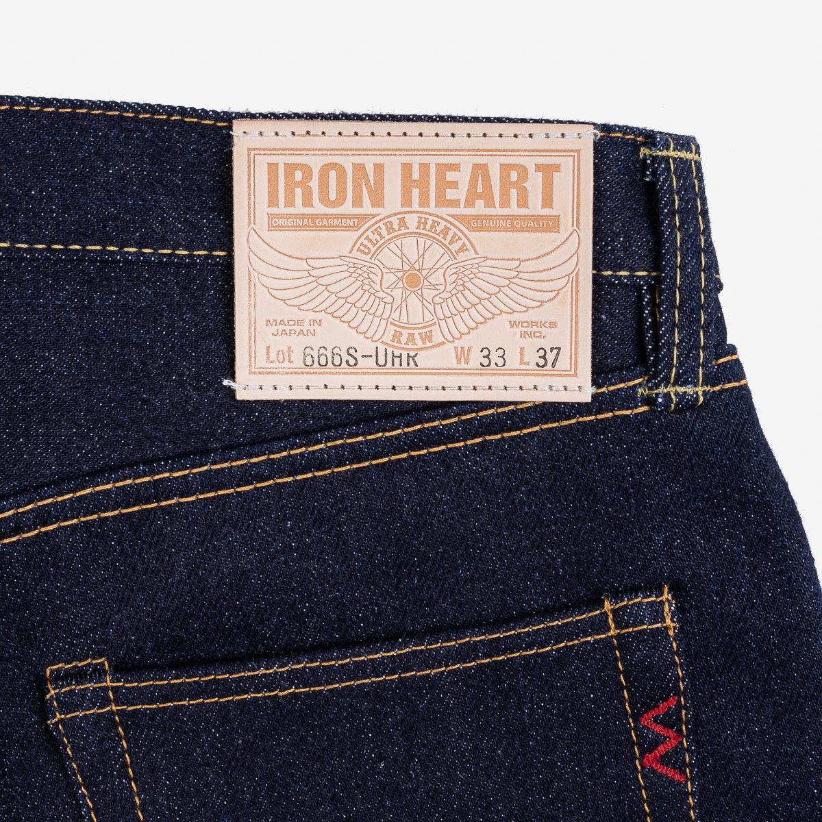 IH-666S-UHR - 21/23oz Ultra Heavy Raw Selvedge Denim Slim Straight Jeans Indigo