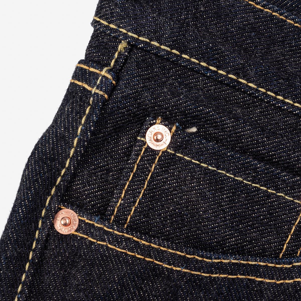 IH-666S-19L - 19oz Left Hand Twill Selvedge Denim Slim Straight Cut Jeans Indigo