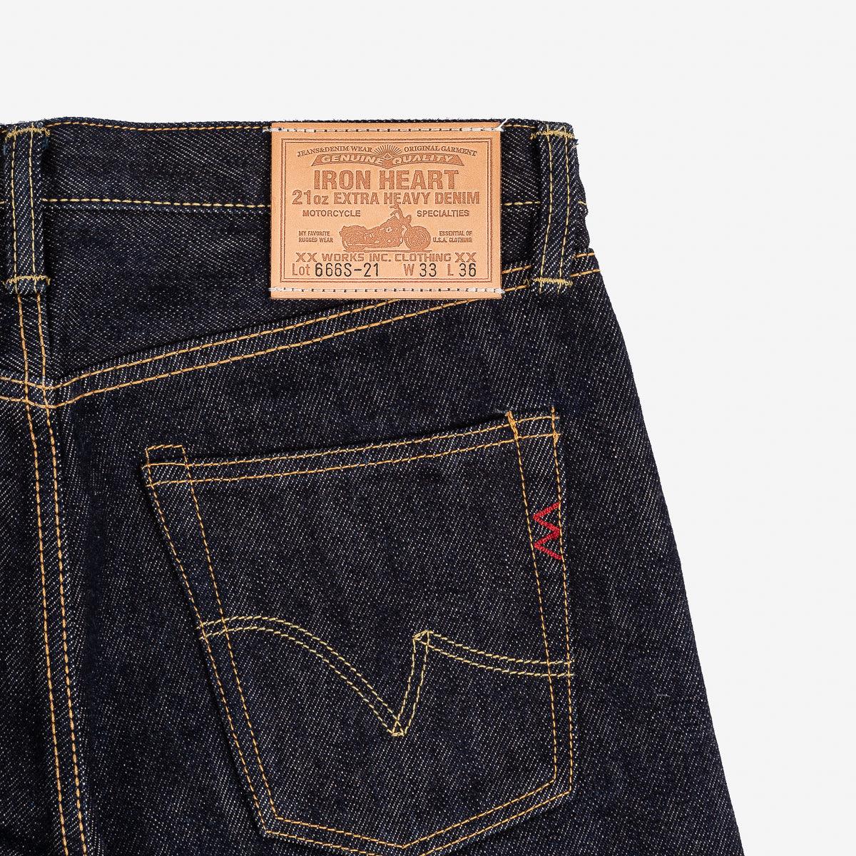 IH-666S-21 - 21oz Selvedge Denim Slim Straight Cut Jeans Indigo