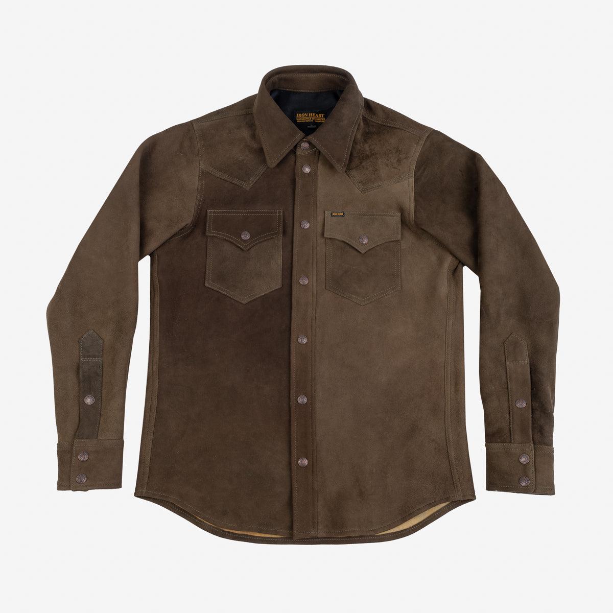 IHSB-BIGBUCK-OLV - Deerskin Western Shirt 'The Big Buck' - Olive