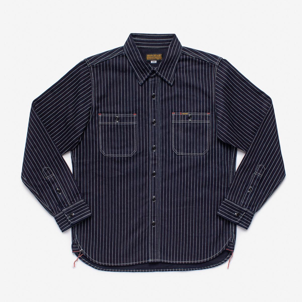 IHSH-266-IND  - 12oz Wabash Work Shirt - Indigo With Black Buttons