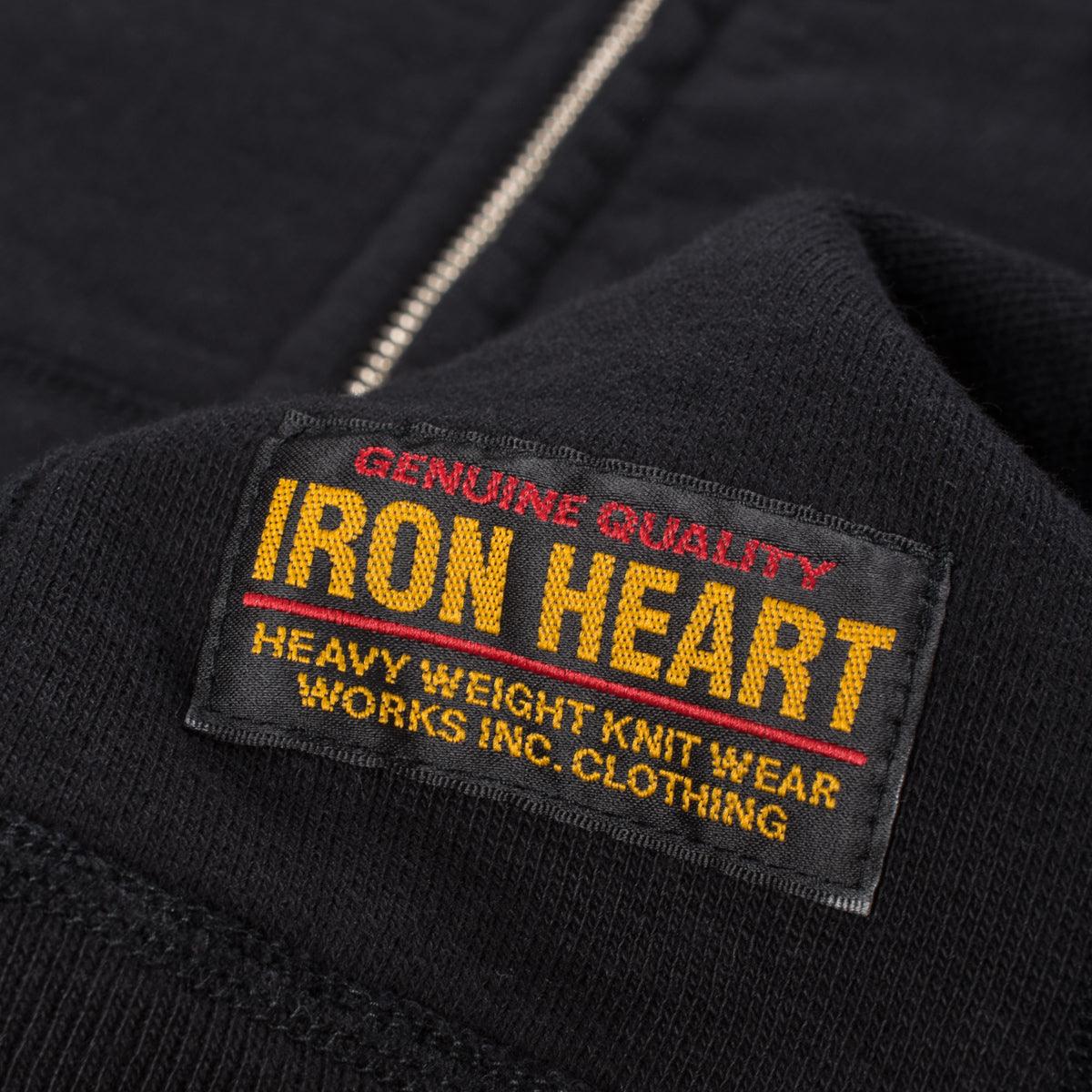 IHSW-11-BLK - 14oz Ultra Heavyweight Loopwheel Cotton Zip Up Sweater Black