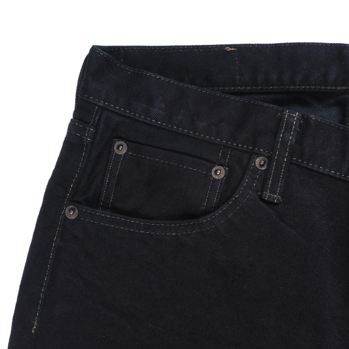 IH-666S-142od - 14oz Selvedge Denim Slim Straight Cut Jeans Indigo Overdyed Black