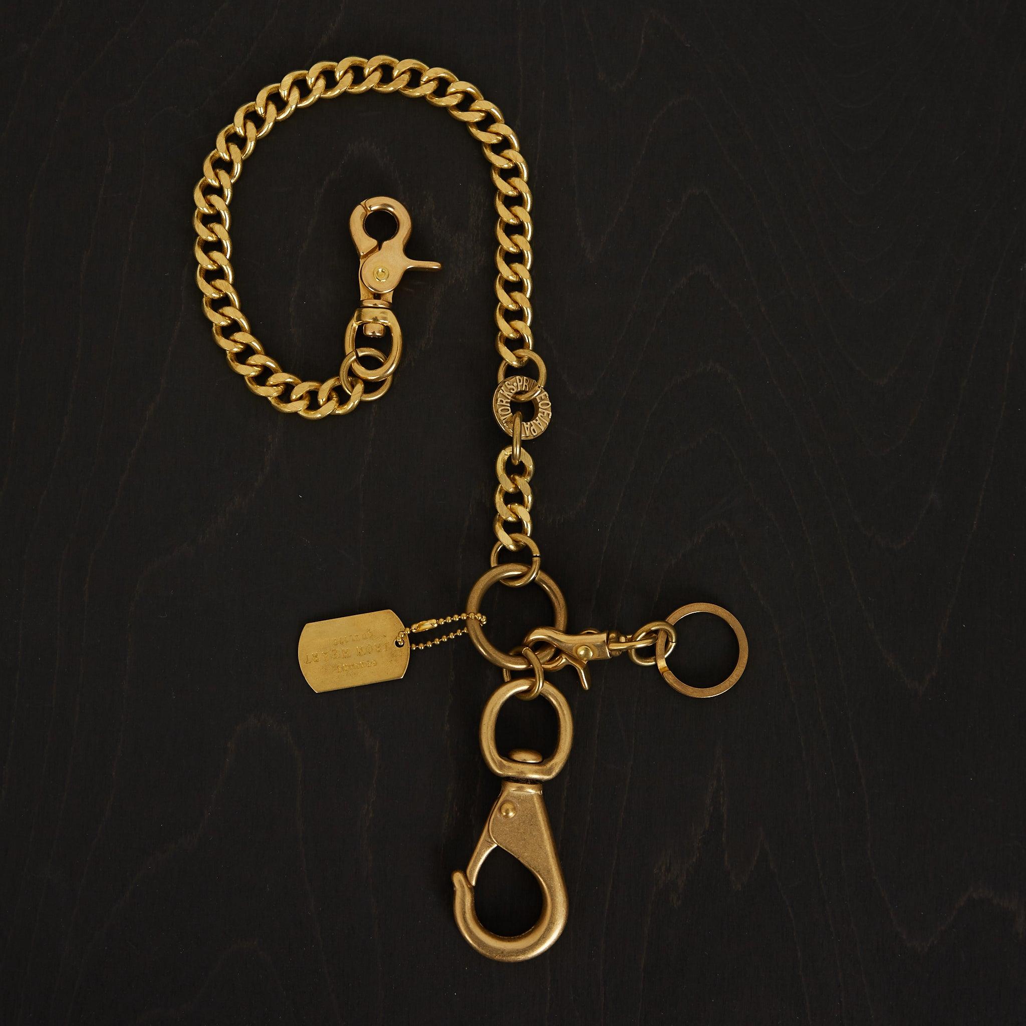 Brass-W15 - Wallet Chain with Large Clip Brass