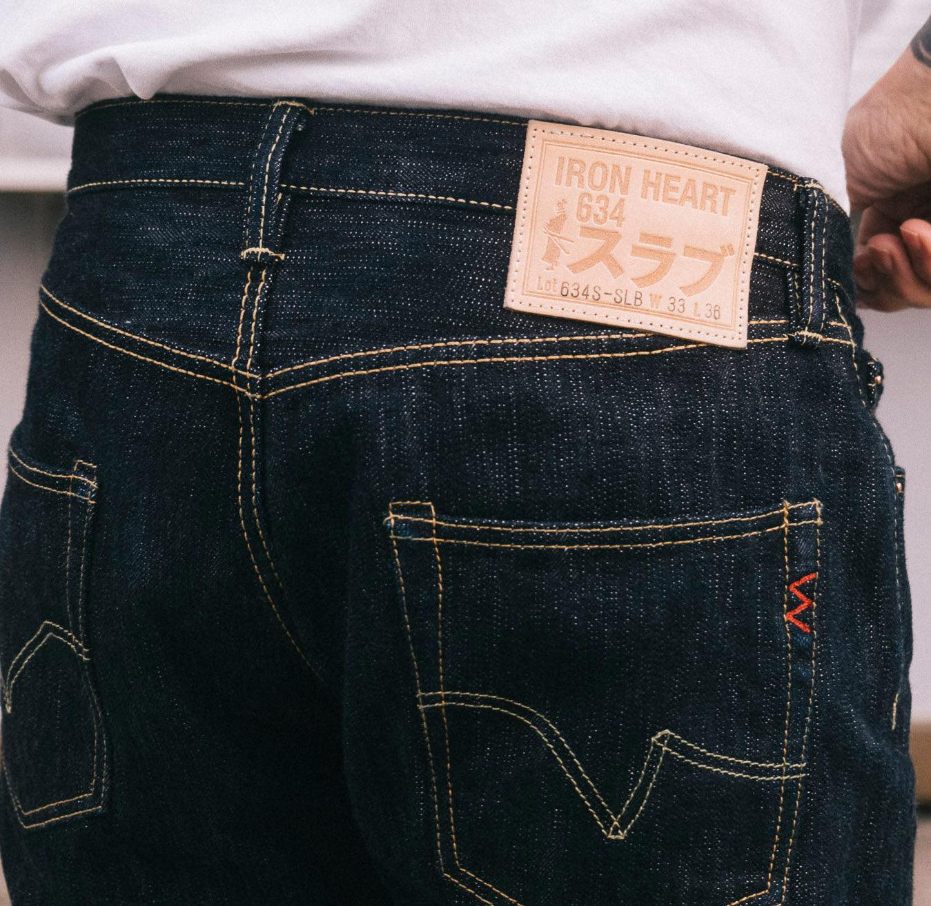 IH-634S-SLB - 16oz Slubby Selvedge Denim Straight Cut Jeans Indigo