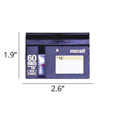 MiniDV tape dimensions