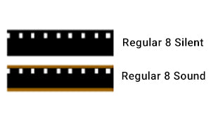 Regular 8mm film silent and sound