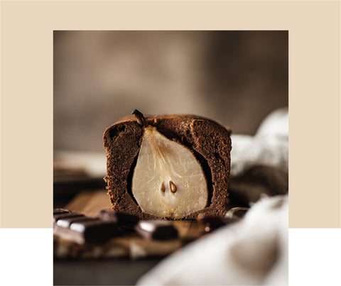 Craquez pour cette recette de gâteau poire chocolat avec la tablette pâtissière Carré Suisse