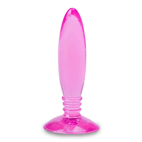 mini plug anal silicona rosa con ventosa