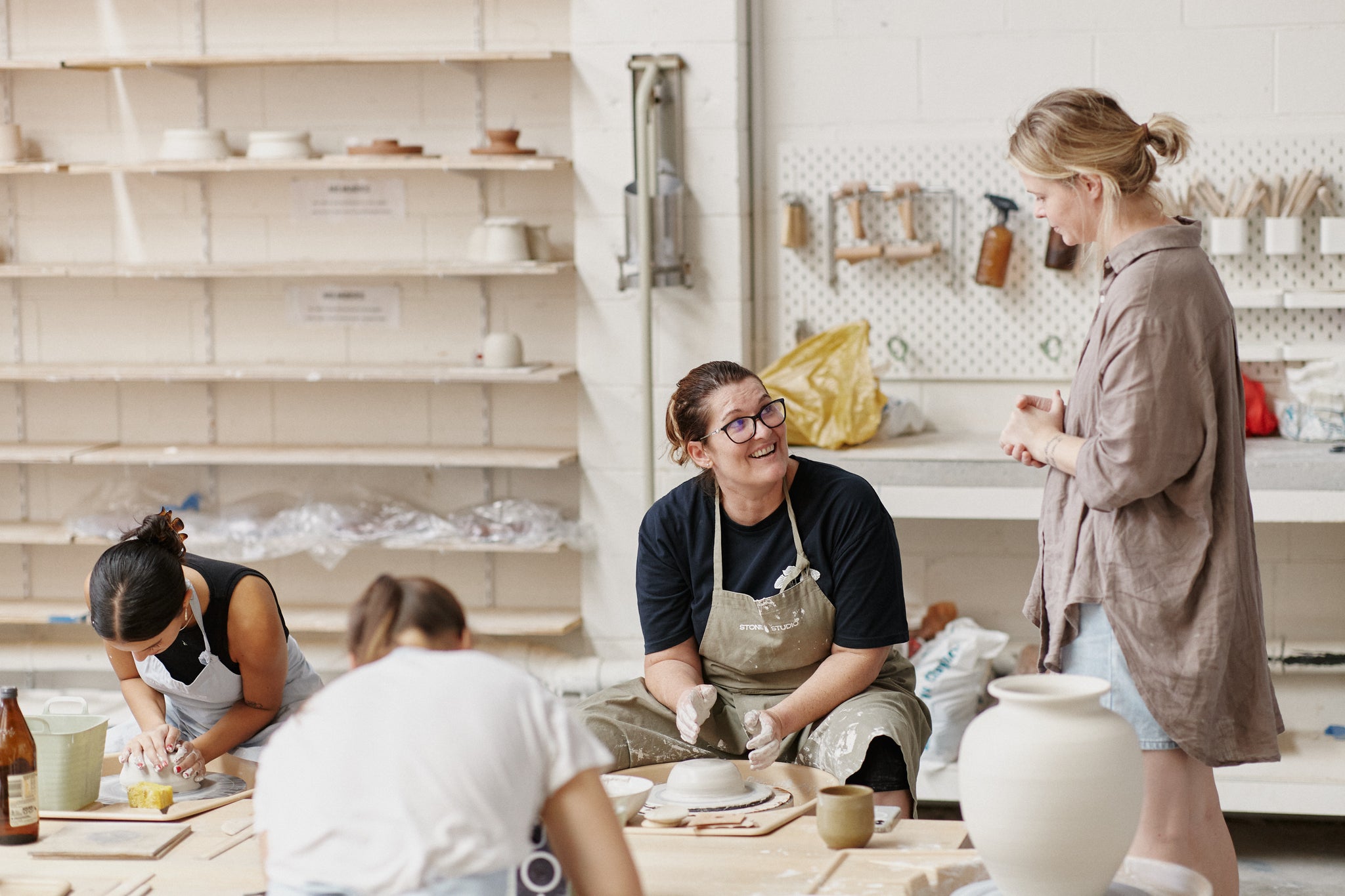 Term based weekly tutoring wheel throwing pottery at stone studio