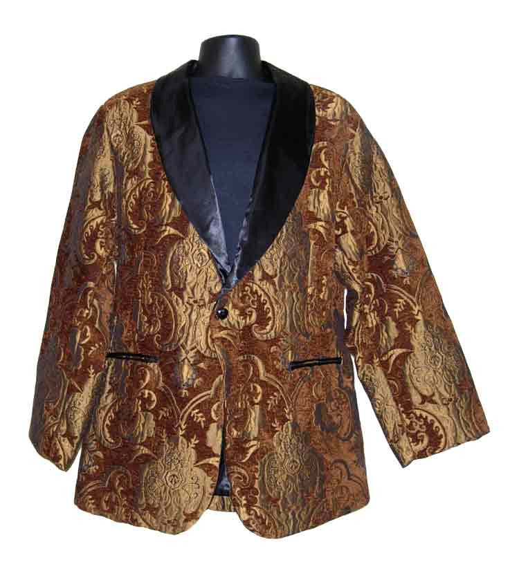 Brown Paisley Drape Smoking Jacket – Ninedeep