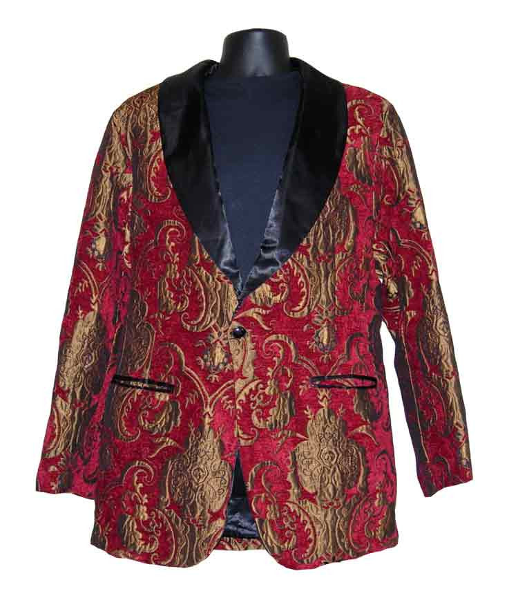 Red Paisley Drape Smoking Jacket – Ninedeep