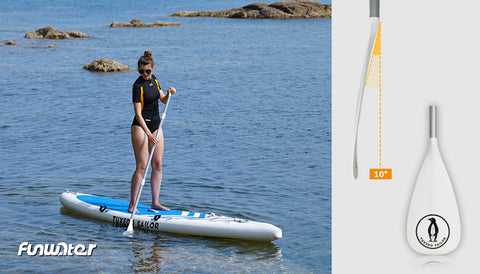 Funwater white paddle for paddle board