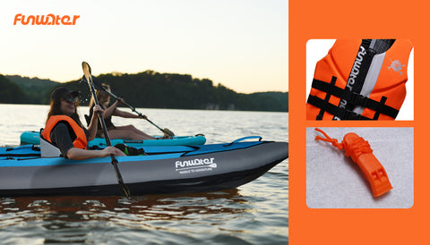 Funwater inflatable kayak with life jacket