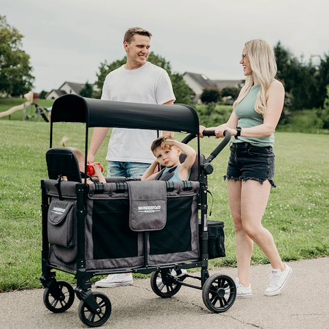 W2 Elite Stroller Wagon and a happy family