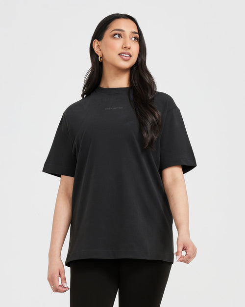 Black Graphic Oversized T-Shirt Women's | Oner Active