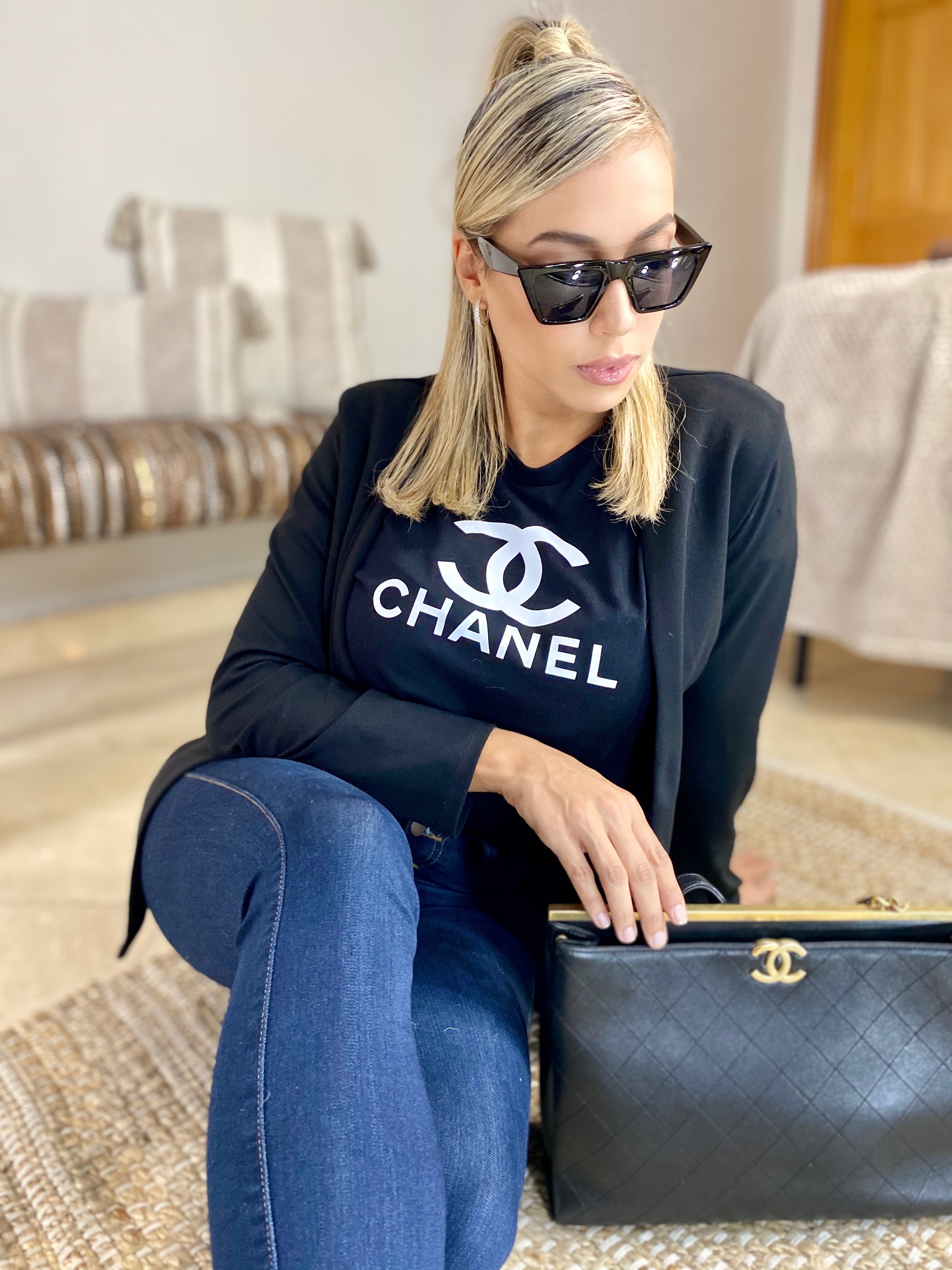 Chanel inspired super soft graphic tee  J LUX BOUTIQUE CO