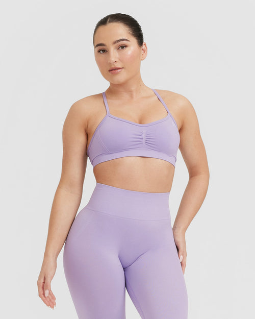 Front Strappy Bralette Sports Bra and Pockets Legging