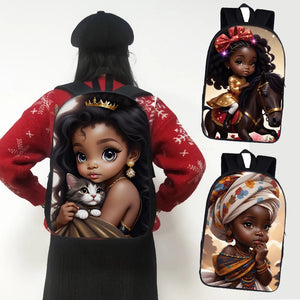 Cute Afro Backpack African Melanin Women Laptop Bag - Naddie's Backpack & Jai Clothing