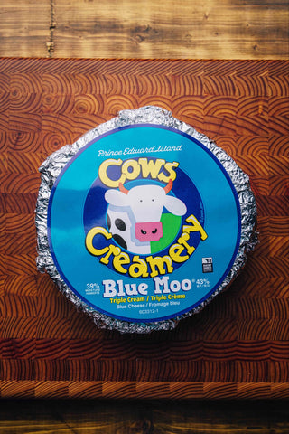 COWS Blue Moo on a table