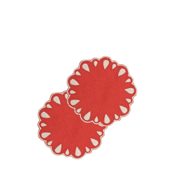 Drops Red - Set of 2 Coasters