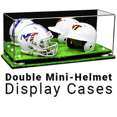 double mini helmet display cases