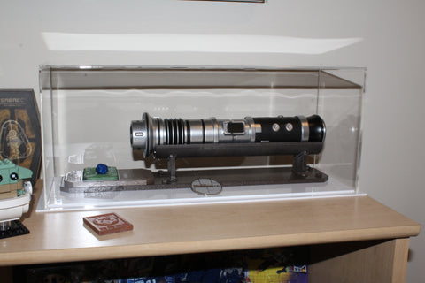 Lightsaber in a display case