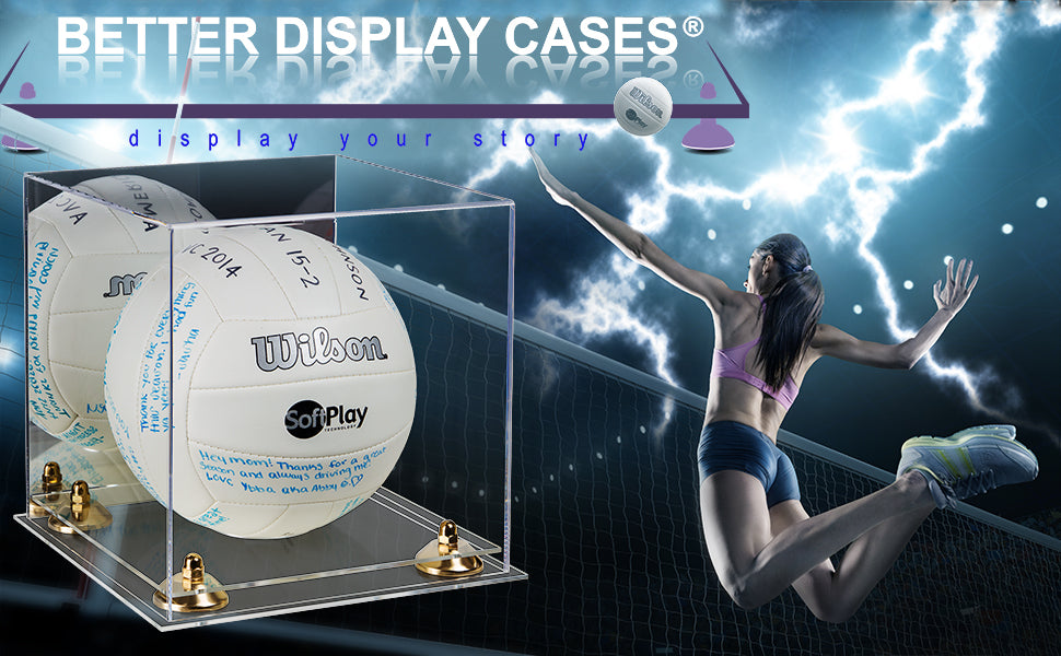 ACRYLIC VOLLEYBALL DISPLAY CASE CLEAR