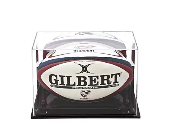 Acrylic Rugby Ball Display Case - Mirror Wall Mount (A004/B41)