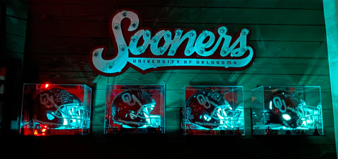 Sooner Football Helmet Display Case